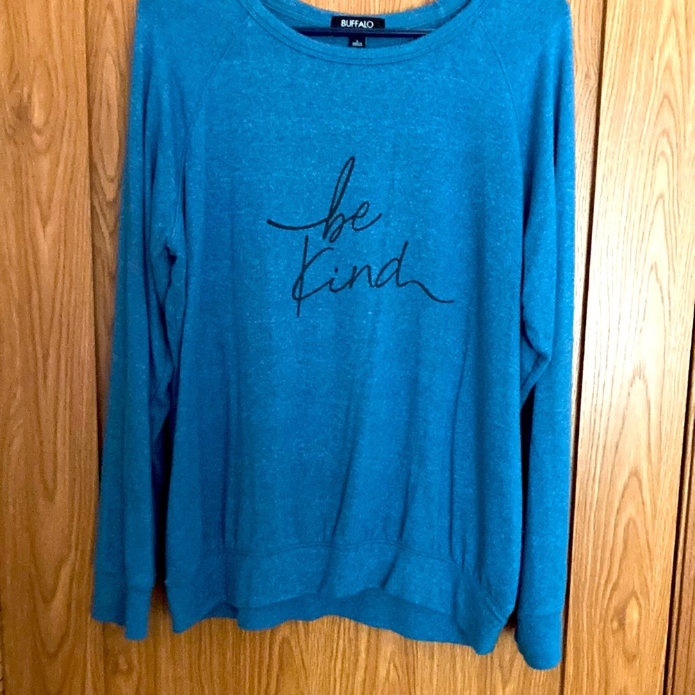 Long sleeved blue sweater